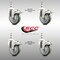 Service Caster 4 Inch 316SS Gray Polyurethane Wheel Swivel 10mm Stem Caster Set Lock Brake SCC-SS316TSTTL20S414-PPUB-M1015-4 - alternate 4